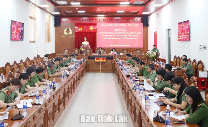 Lấy ý kiến góp ý đối với 7 dự án luật do Bộ Công an chủ trì soạn thảo 1 Quang cảnh hội thảo.