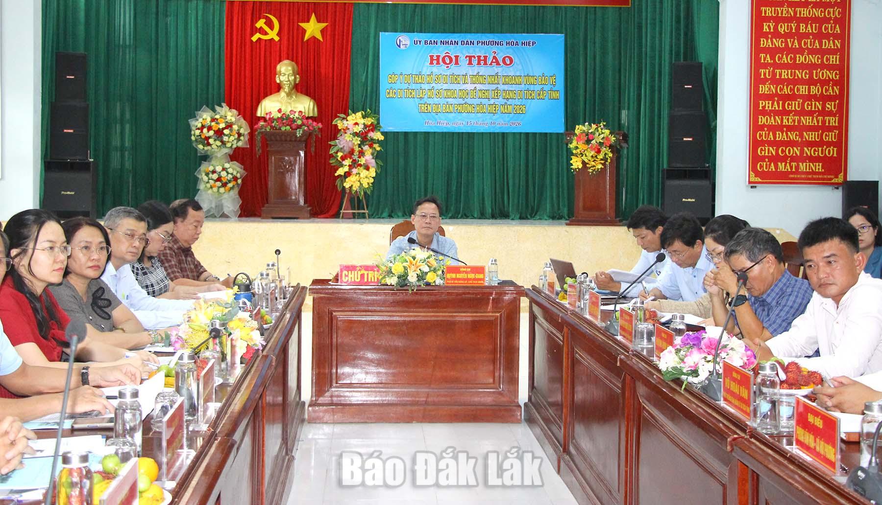 Phường Hòa Hiệp hoàn thiện hồ sơ đề nghị xếp hạng 3 di tích 1 Các đại biểu tham dự hội thảo.