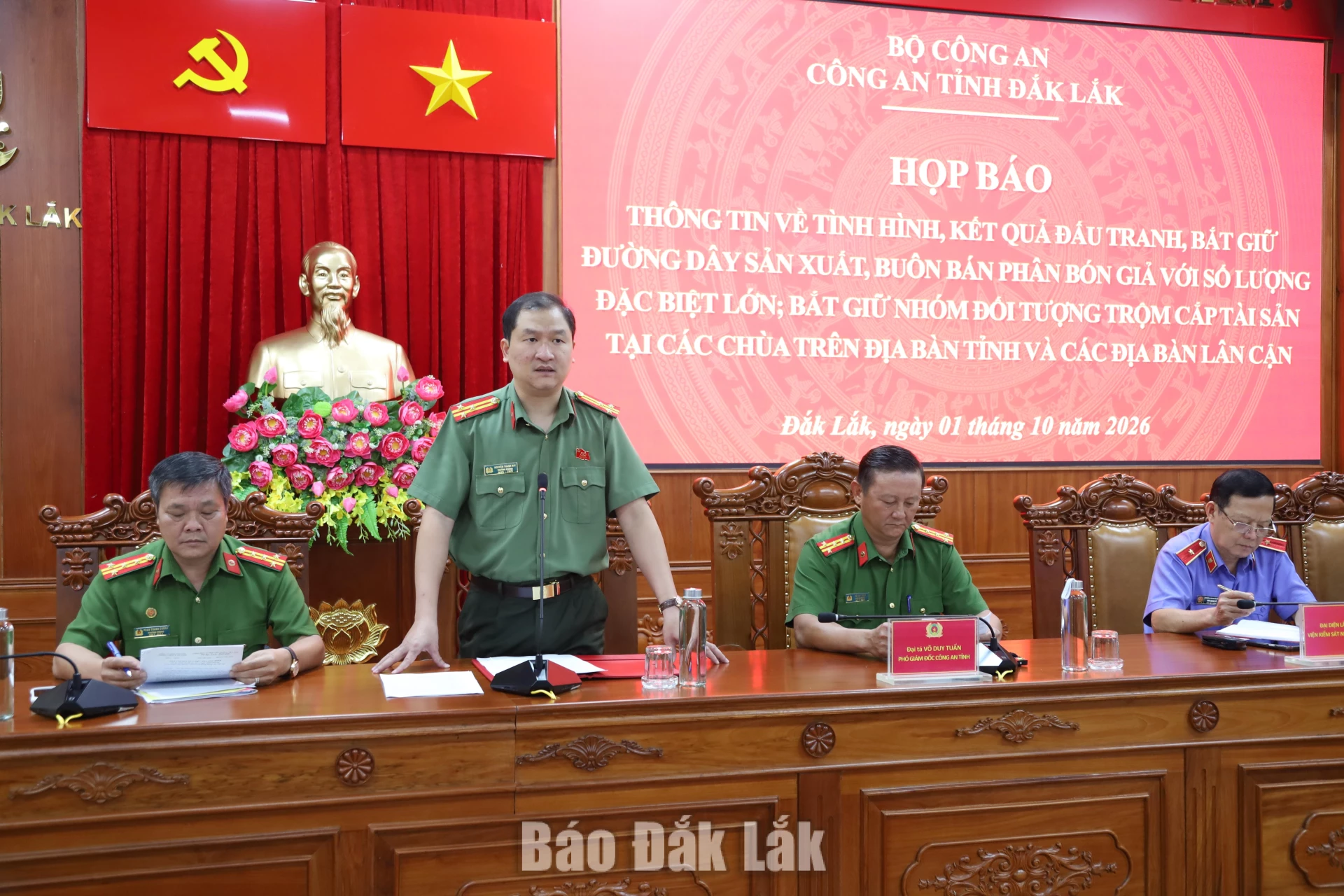 Công an tỉnh thông tin về hai vụ án lớn 2 Thượng tá Nguyễn Thanh Hải, Trưởng Phòng Tham mưu Công an tỉnh thông tin về hai vụ án.
